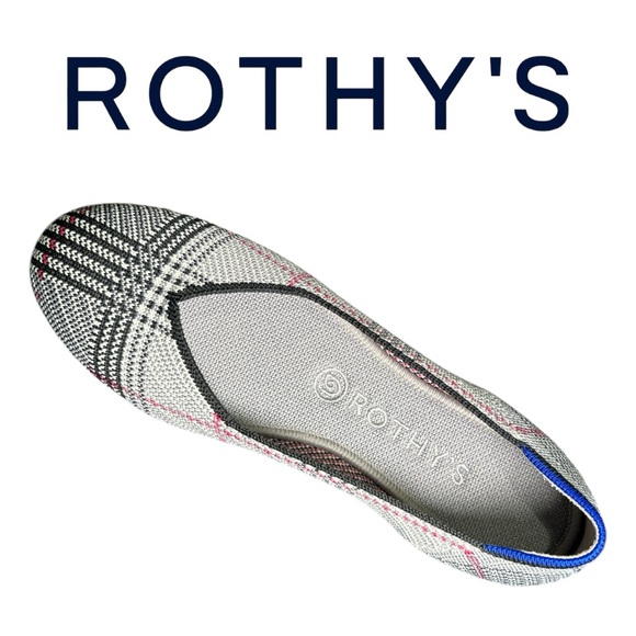 Rothy’s Women’s Retired The Flat Grey Glen Plaid Flats - Size 8 - Picture 4 of 4